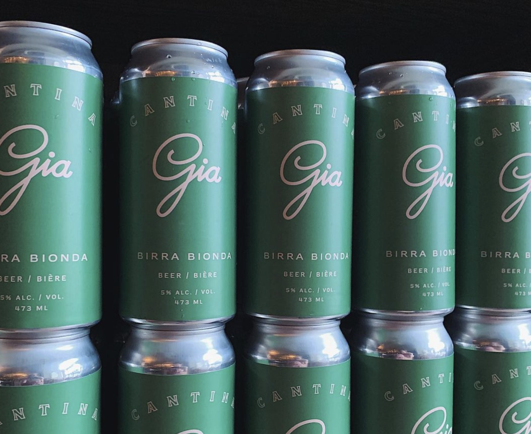 Gia branded beer labels. 